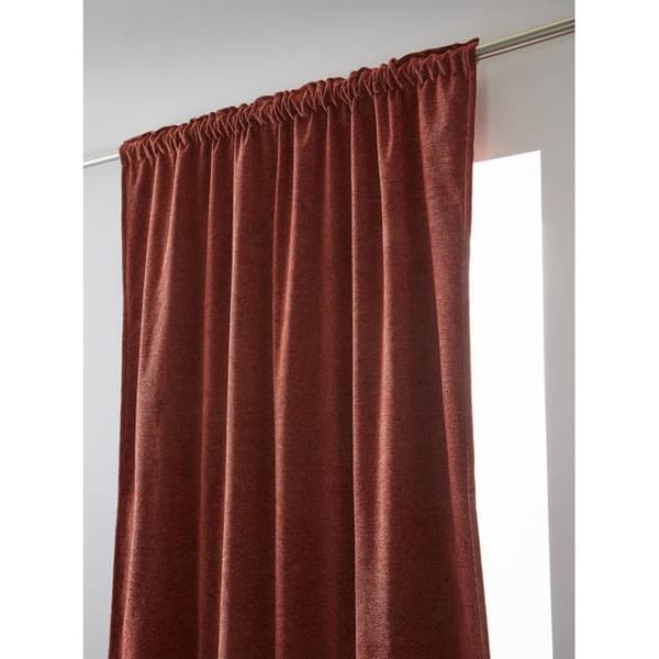 Ljud- och temperaturisolerande mörkläggningsgardin med polarfodring, rynkband "Bjorn" 100% ogenomskinlig - Bjorn Terracotta - 2 Mörkläggande Paneler +