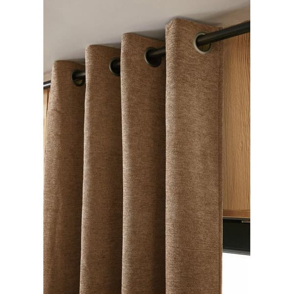 Ljud- och värmeblockerande gardin med fleecefoder "Bjorn" 100% ogenomskinlig - Bjorn Camel - 1 blockerande panel + fleece 140 x 180 cm