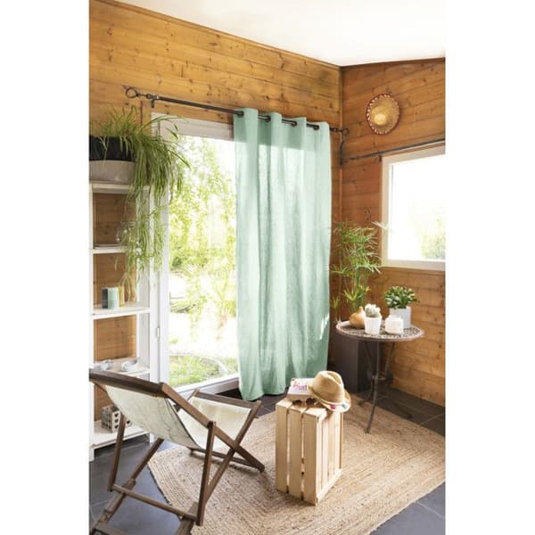 Set med 2 "Kala" möbelgardiner i bomull 140 x 260 cm Effekten av fjärilar - Kala Mint - 2 paneler 140 x 240 cm - Kala Mint