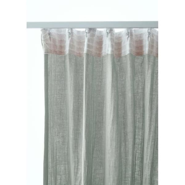 Set med 2 gardiner med rynkband "Gaïa" 140 x 240 cm "Bomullsgaze" - Gaïa Eucalyptus - 2 paneler 140 x 240 cm - Gaïa Eucalyptus