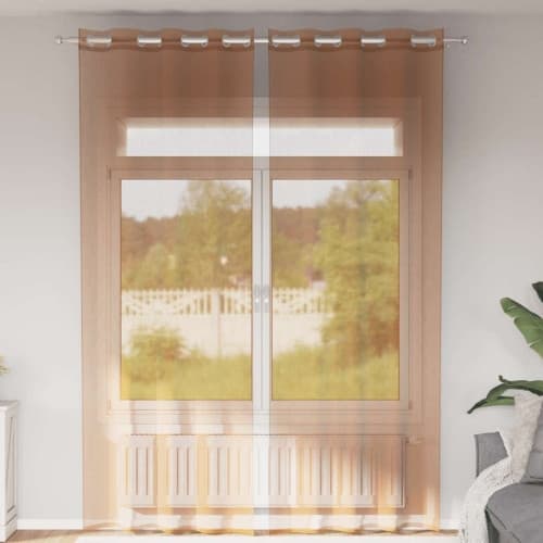 Voile gardiner med genomföringar 2 st terrakotta