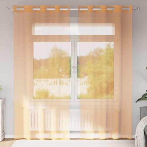 Voile gardiner med genomföringar 2 st terrakotta