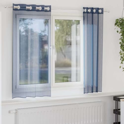 Voile gardiner med genomföringar 2 delar kungsblå