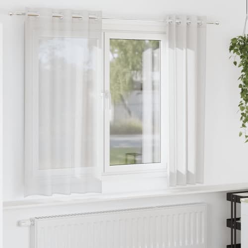 Voile gardiner med genomföringar 2 st vit