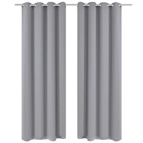 Mörkläggningsgardiner 2 st med öljetter 135x175 cm grå