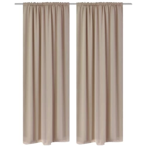 Mörkläggningsgardiner med kanaler 2 st 135 x 245 cm gräddvit