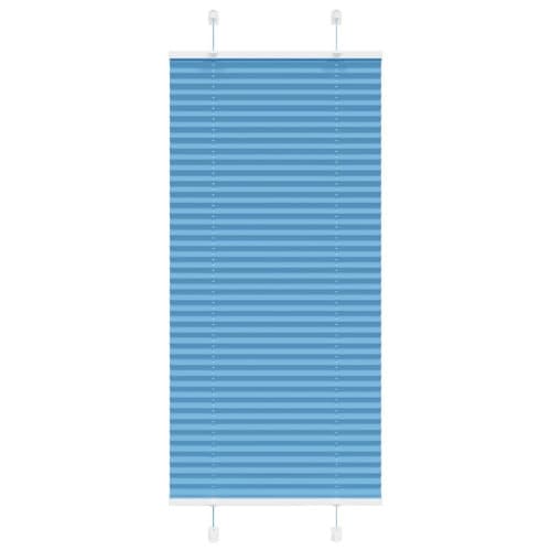 Plisserad persienn blå 60x100cm tyg bredd 59,4cm polyester