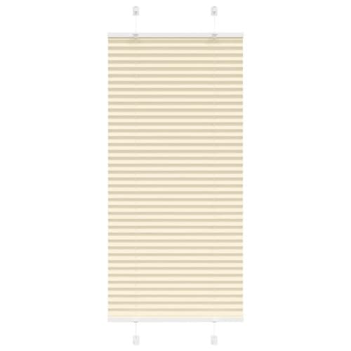 Plisserad persienn cremefärgad 65x100cm tyg bredd 64,4cm