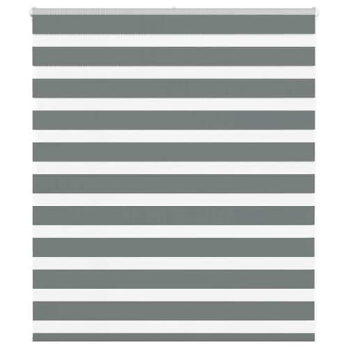 Rullgardin zebra mörkgrå 135x100 cm tyg bredd 130,9cm polyester