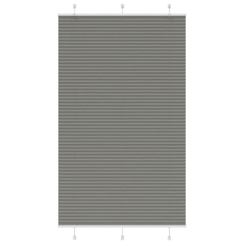 Plisserad persienn antracit 115x200 cm tyg bredd 114,4 cm