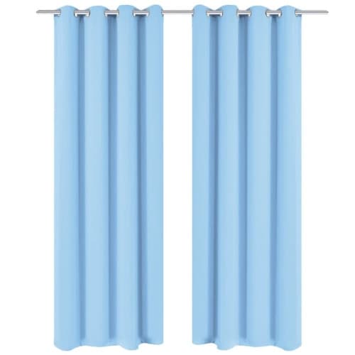 Mörkläggningsgardiner 2 st med öljetter 135x175 cm turkos