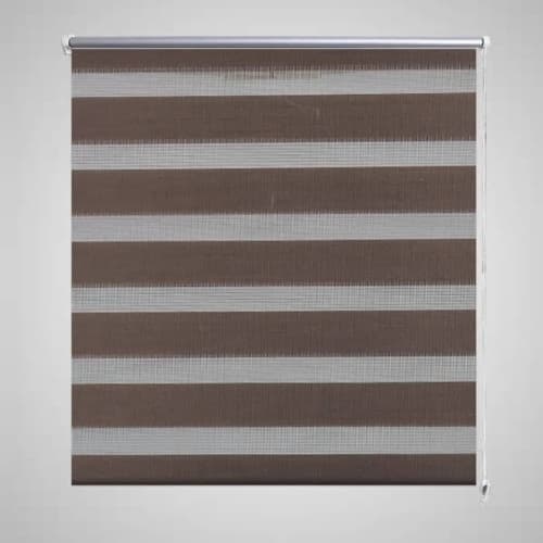 Rullgardin randig brun 100 x 175 cm transparent