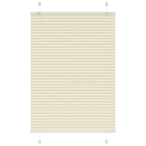 Plisserad persienn cremefärgad 85x150 cm tyg bredd 84,4 cm