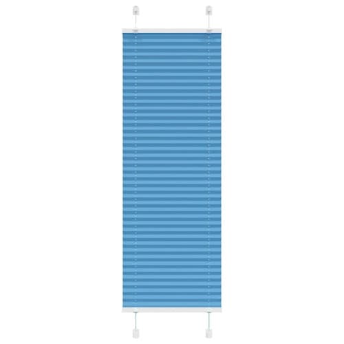Plisserad persienn blå 40x100cm tyg bredd 39,4cm polyester