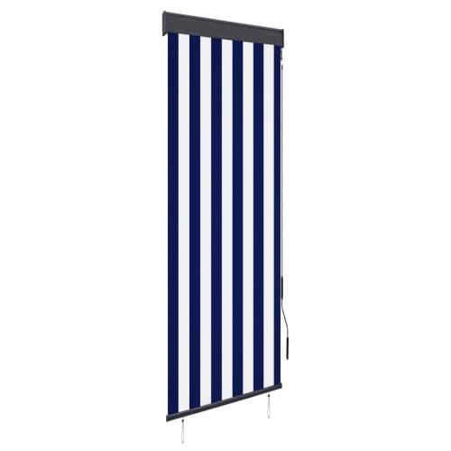Rullgardin utomhus 60x250 cm blå och vit