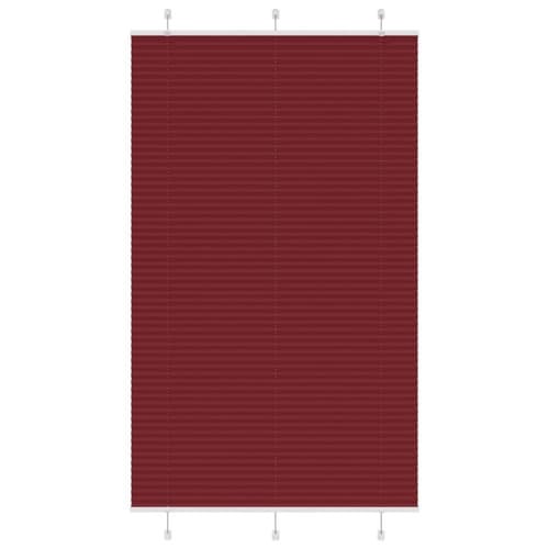 Plisserad persienn Bordeaux röd 115x200 cm tyg bredd 114,4 cm