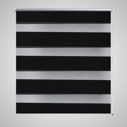 Rullgardin randig svart 120 x 230 cm transparent