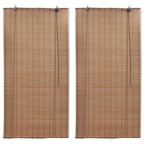 Rullgardin bambu 2 st 120 x 220 cm brun