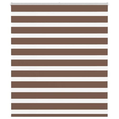 Rullgardin zebra brun 135x100 cm tyg bredd 130,9 cm polyester