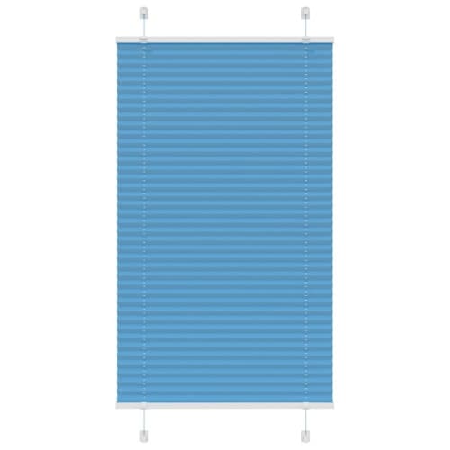 Plisserad persienn blå 75x100 cm tyg bredd 74,4 cm polyester