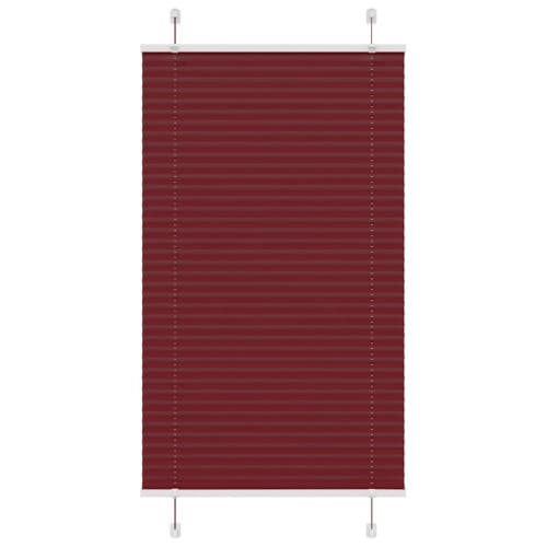 Plisserad persienn Bordeaux röd 75x150 cm tyg bredd 74,4 cm