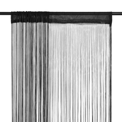 Trådgardiner 2 st 100x250 cm svart