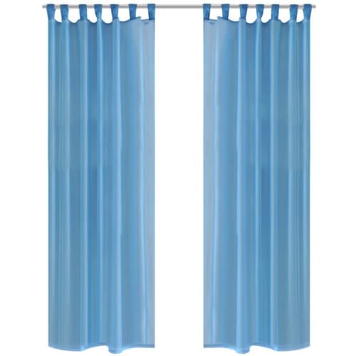 Genomskinlig gardin 140 x 245 cm 2-pack Turkos