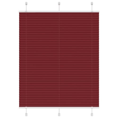 Plisserad persienn Bordeaux röd 105x150 cm tyg bredd 104,4 cm