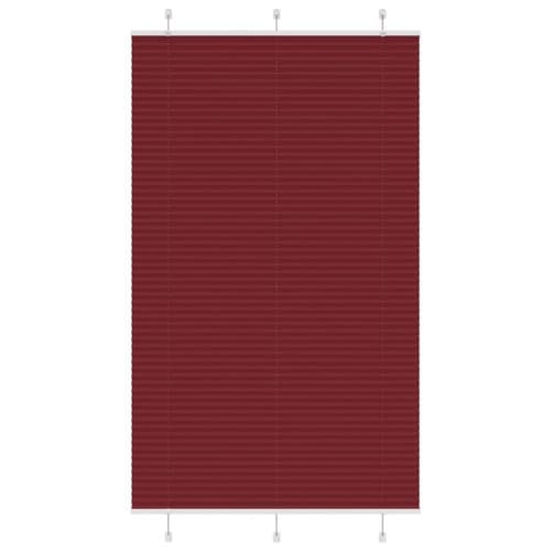 Plisserad persienn Bordeaux röd 120x200 cm tyg bredd 119,4 cm