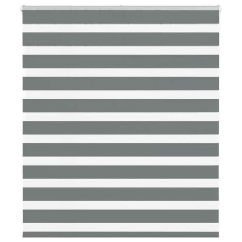 Rullgardin zebra mörkgrå 120x100 cm tyg bredd 115,9cm polyester