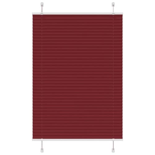 Plisserad persienn Bordeaux röd 85x150 cm tyg bredd 84,4 cm