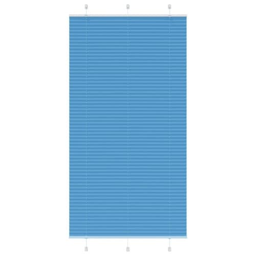 Plisserad persienn blå 105x200 cm tyg bredd 104,4cm polyester
