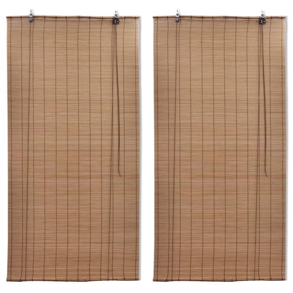 Rullgardin bambu 2 st 150 x 220 cm brun
