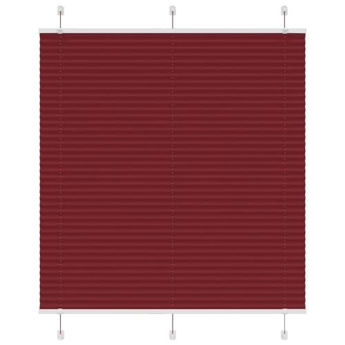 Plisserad persienn Bordeaux röd 115x150 cm tyg bredd 114,4 cm
