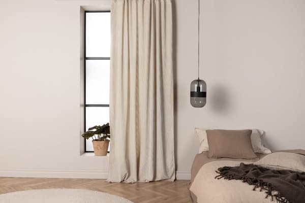Rumsförmörkande Sammetsgardin 2-pack Kristallglans Beige