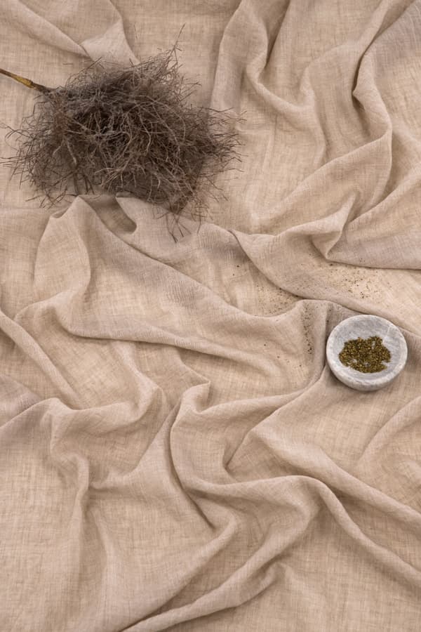Linnegardin-look 2-Pack Rosendimma Beige