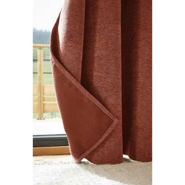 Ljud- och termiskt blockerande gardin med fleecefoder "Bjorn" 100% opak - Bjorn Terracotta - 1 Blockerande Panel + Fleece 140 x 2