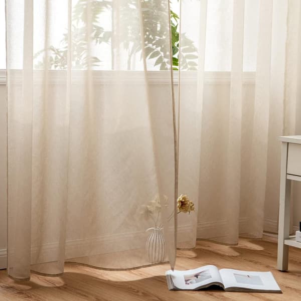 2-Pak Gennemsigtige Voile Gardiner med Øje, 140x225 cm, til Stue og Soveværelse