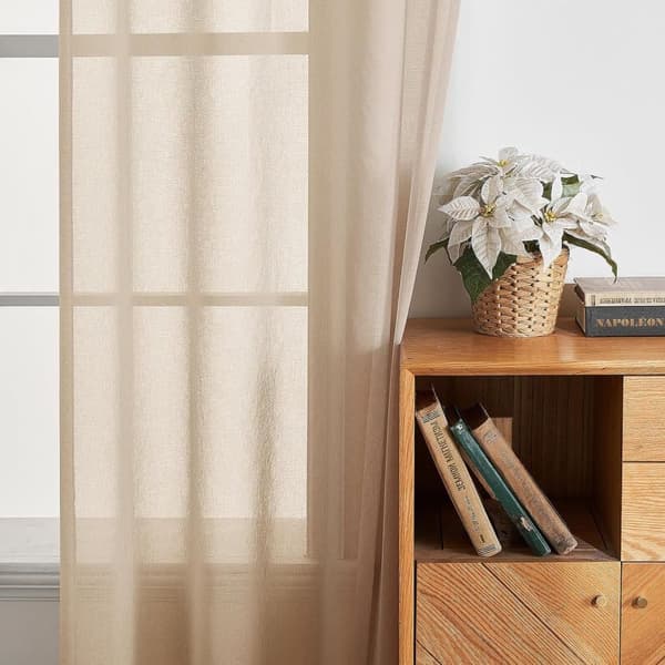 2-Pak Gennemsigtige Voile Gardiner med Øje, 140x225 cm, til Stue og Soveværelse