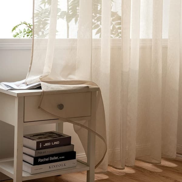 2-Pak Gennemsigtige Voile Gardiner med Øje, 140x225 cm, til Stue og Soveværelse
