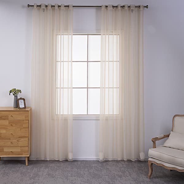 2-Pak Gennemsigtige Voile Gardiner med Øje, 140x225 cm, til Stue og Soveværelse