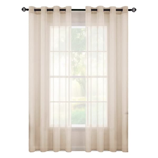 2-Pak Gennemsigtige Voile Gardiner med Øje, 140x225 cm, til Stue og Soveværelse