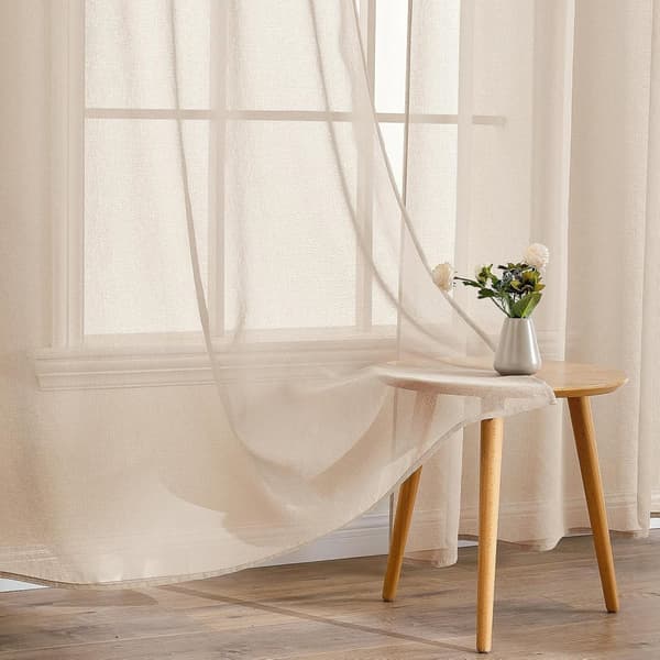 2-Pak Gennemsigtige Voile Gardiner med Øje, 140x225 cm, til Stue og Soveværelse