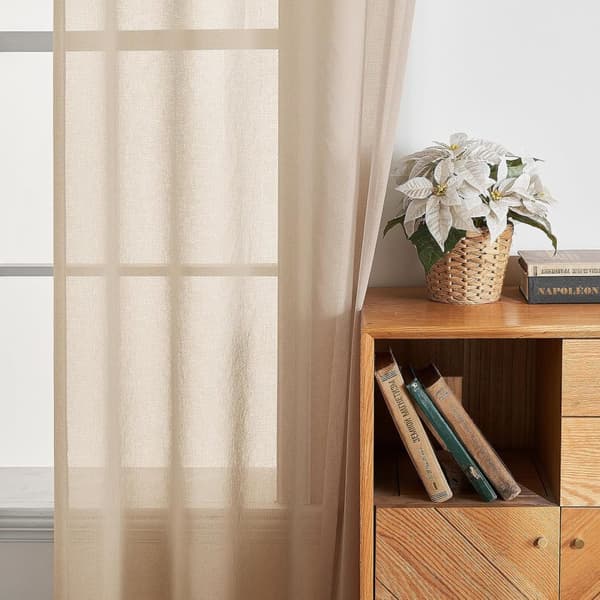 2-Pak Gennemsigtige Voile Gardiner med Øje, 140x225 cm, til Stue og Soveværelse