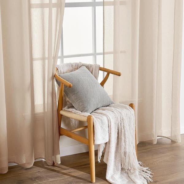 2-Pak Gennemsigtige Voile Gardiner med Øje, 140x225 cm, til Stue og Soveværelse