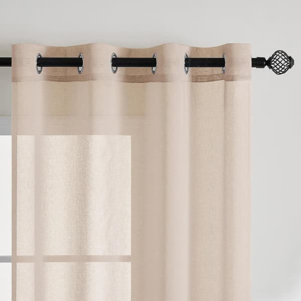 2-Pak Gennemsigtige Voile Gardiner med Øje, 140x225 cm, til Stue og Soveværelse