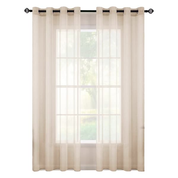 2-Pak Gennemsigtige Voile Gardiner med Øje, 140x225 cm, til Stue og Soveværelse