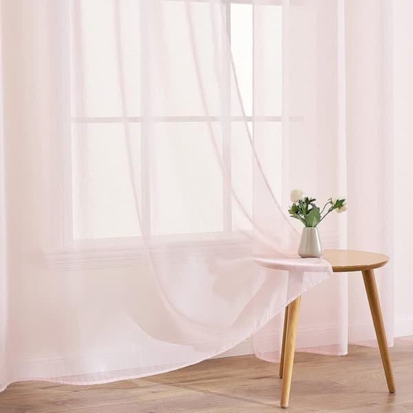 2-Pak Gennemsigtige Voile Gardiner med Øje, 140x225 cm, til Stue og Soveværelse