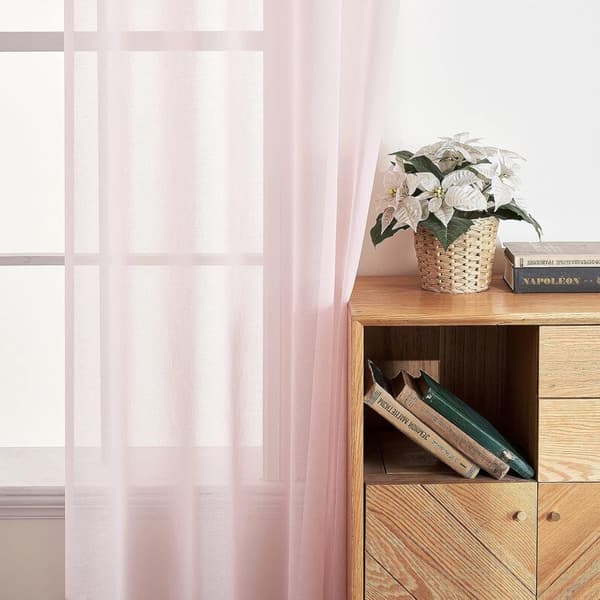 2-Pak Gennemsigtige Voile Gardiner med Øje, 140x225 cm, til Stue og Soveværelse