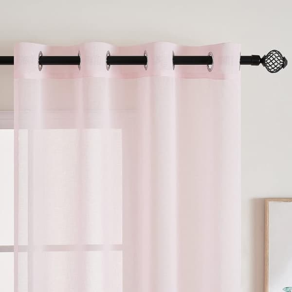 2-Pak Gennemsigtige Voile Gardiner med Øje, 140x225 cm, til Stue og Soveværelse